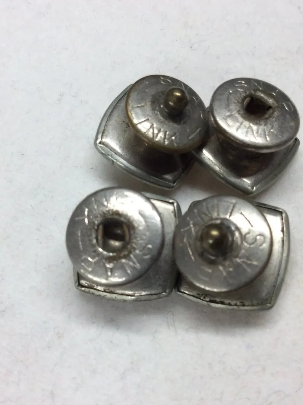 VINTAGE ANTIQUE SQUARE MOP SNAP LINK CUFFLINKS 1/2